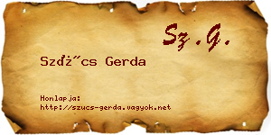 Szűcs Gerda névjegykártya