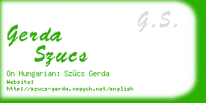 gerda szucs business card